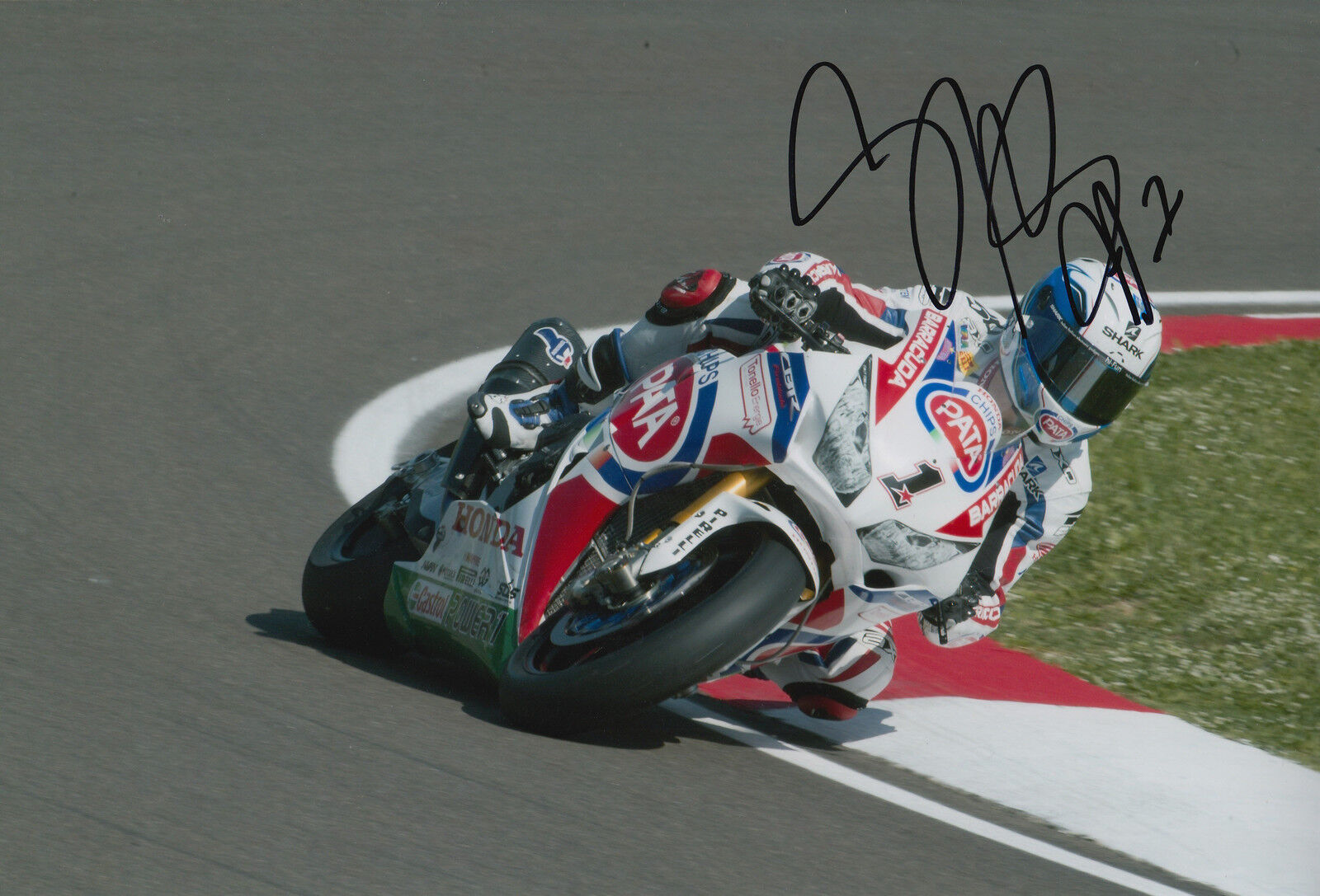 Sylvain Guintoli Hand Signed 12x8 Photo Poster painting 2015 Pata Honda.