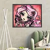 Diamond Painting-DIY Full Round Drill Pink Hair Girl（50x40cm）