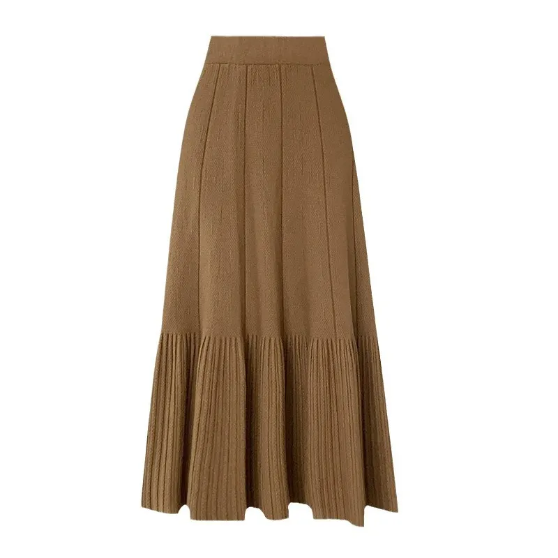 Nigikala Nigikala Knitted Half-Dress Woman 2025 New Autumn And Winter Thick High Waist Thin Temperament A Word Fishtail Skirt