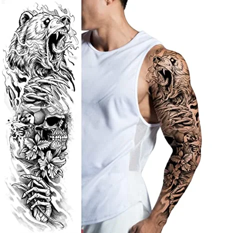 Big Dragon Temporary Tattoo Blackwork Dragon Tattoo Removable 