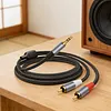 3.5mm To RCA Cable Nylon Braided 3.5mm 1/8 Inch Male TRS To 2 RCA Y Splitter Cable for Smartphones MP3 Tablets Speakers HDTV