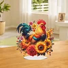 (US Only)Acrylic 2D Flat Chicken Sunflower DIY Table Top Diamond Painting Ornament Kits