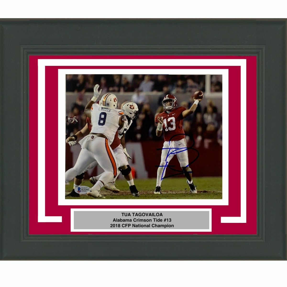 FRAMED Autographed/Signed TUA TAGOVAILOA Alabama 8x10 Photo Poster painting Beckett BAS COA #6