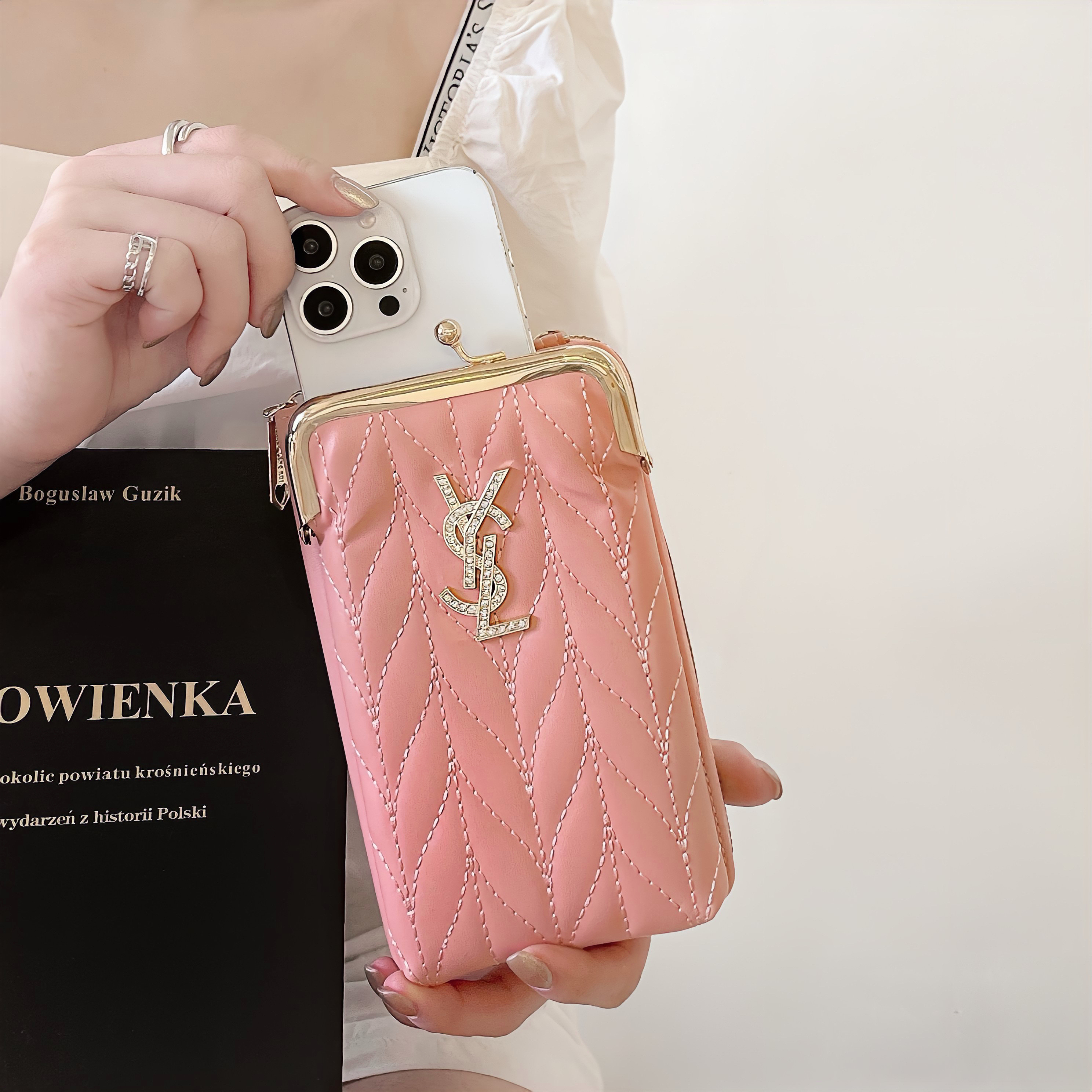 YSL Loulou in Quilted Leather Crossbody Bag Phone Wallet Card Holder Armpit Bag