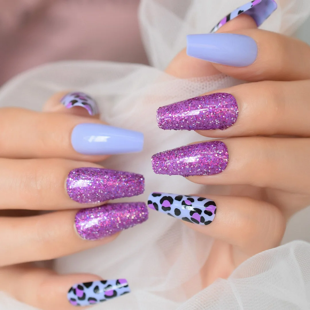 Hookah Tips Nail Press On Nail With Fake Rainbow Diamond Rhinestone Full Cover Supplies For Professionals Medium Almond Sharpset-Nail Inspo