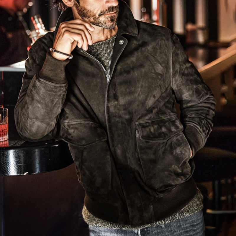 Men's Heavyweight Vintage Hirschkogl Suede Jacket
