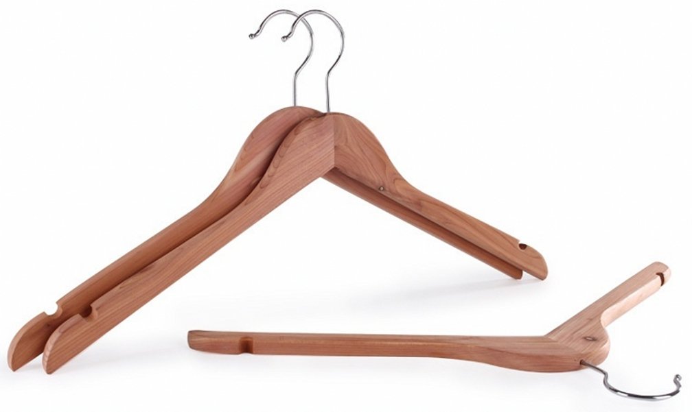 Wahdawn Aromatic Cedar Wooden Clothes Hangers Non Slip, 100 Natural