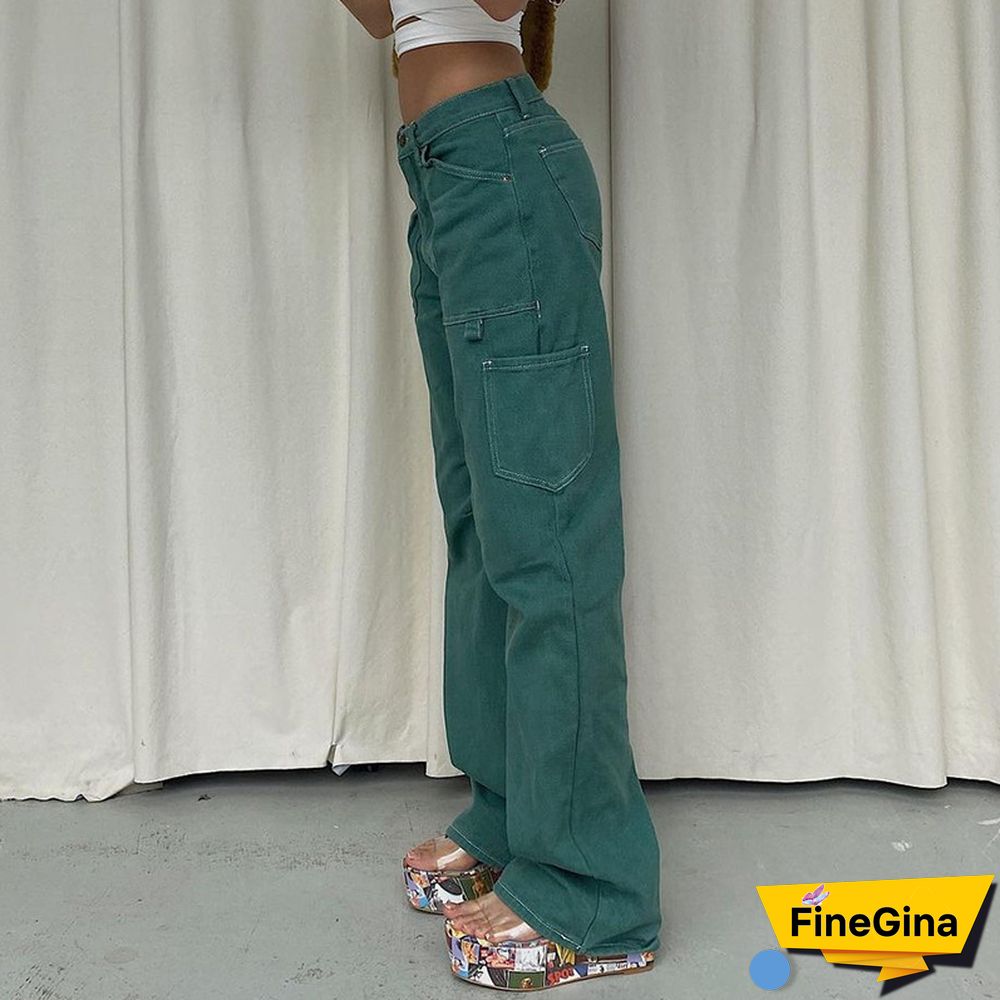 Casual Everyday Solid Color Trousers