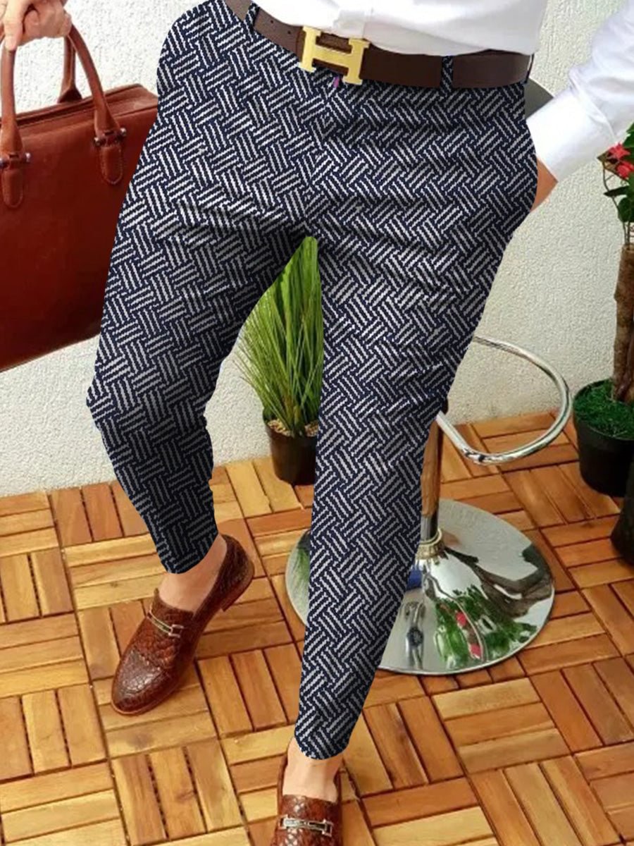 Men's Dark Blue Suit Pants