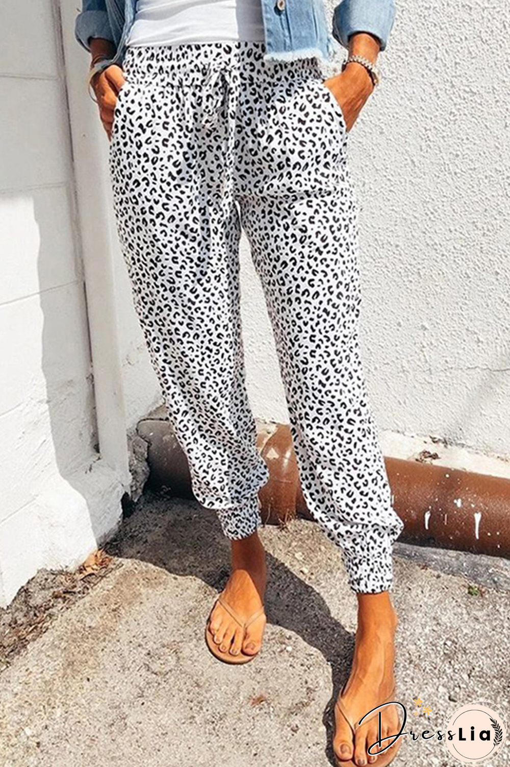 Street Print Skull Frenulum Loose Mid Waist Bottoms(5 Colors)