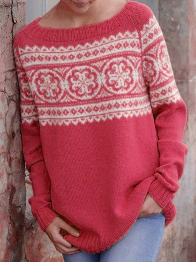 Soft Casual Plus Size Round Neck Sweater