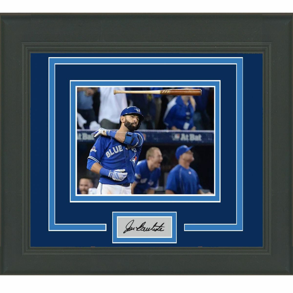 Framed Jose Bautista Facsimile Laser Engraved Auto Toronto Blue Jays Photo Poster painting