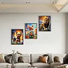 3pcs Diamond Painting -DIY Round Drill Flower Animals