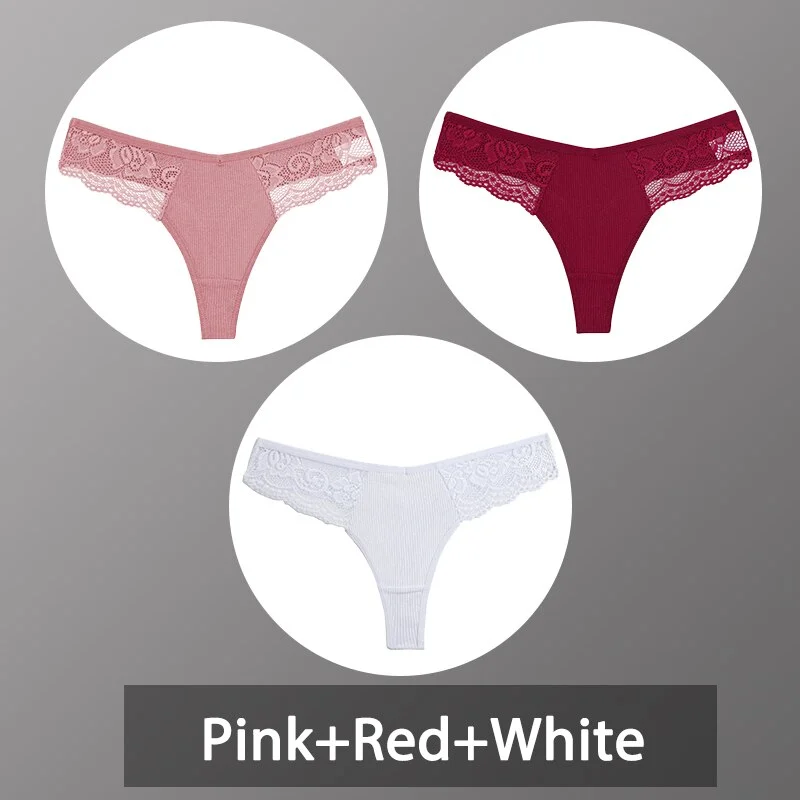 Billionm Women Cotton Panties Sexy Lace Underwear G-String Thong Perspective Hollow Out Lingerie Female Comfortable Low Waist Underpant