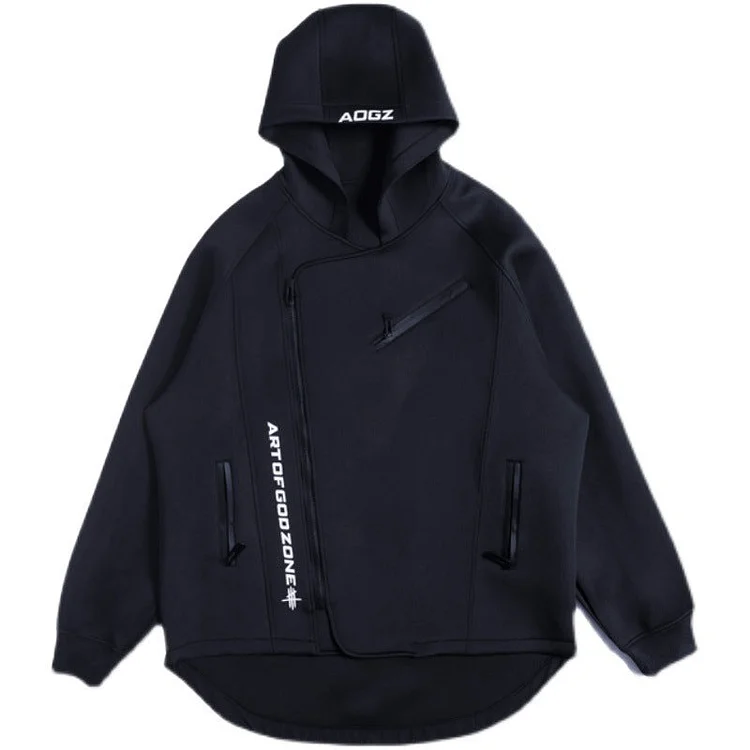 Cardigan Hooded  Loose Side Zipper Casual Sweater-dark style-men's clothing-halloween