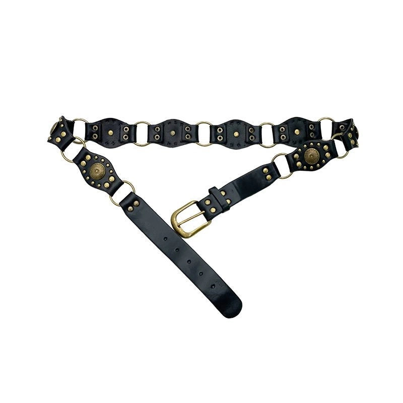 Western Denim American Style Retro Belt New Brown Belt Jeans Korean Style Waist