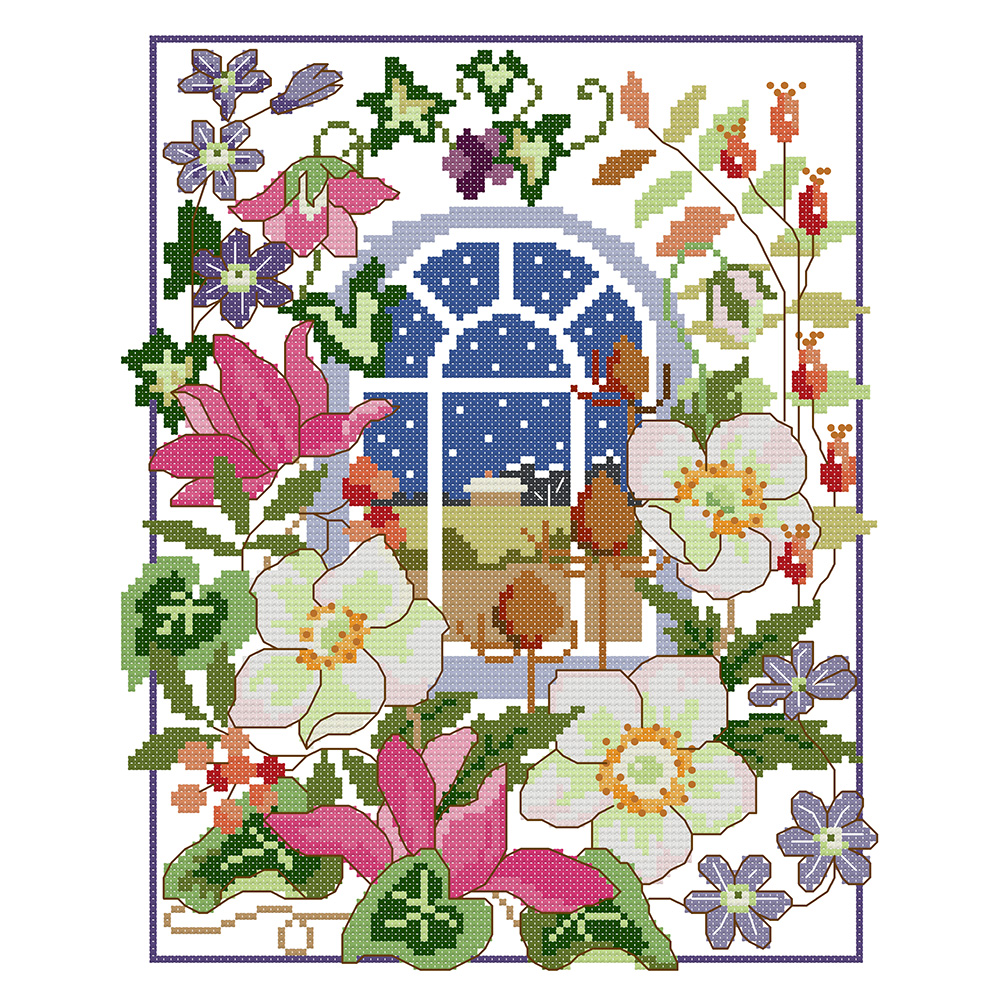 

28*33CM - 14CT Stamped Cross Stitch-Four Seasons, 501 Original