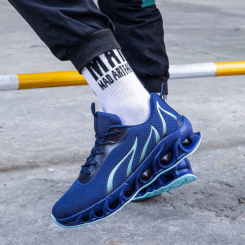 Metelo Men's Relieve Foot Pain Perfect Walking Shoes Dark Blue