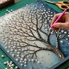 (30x30cm)DIY Pearl Painting Framed Tree  Handmade Pearl Material Art Kit Living Room Decor