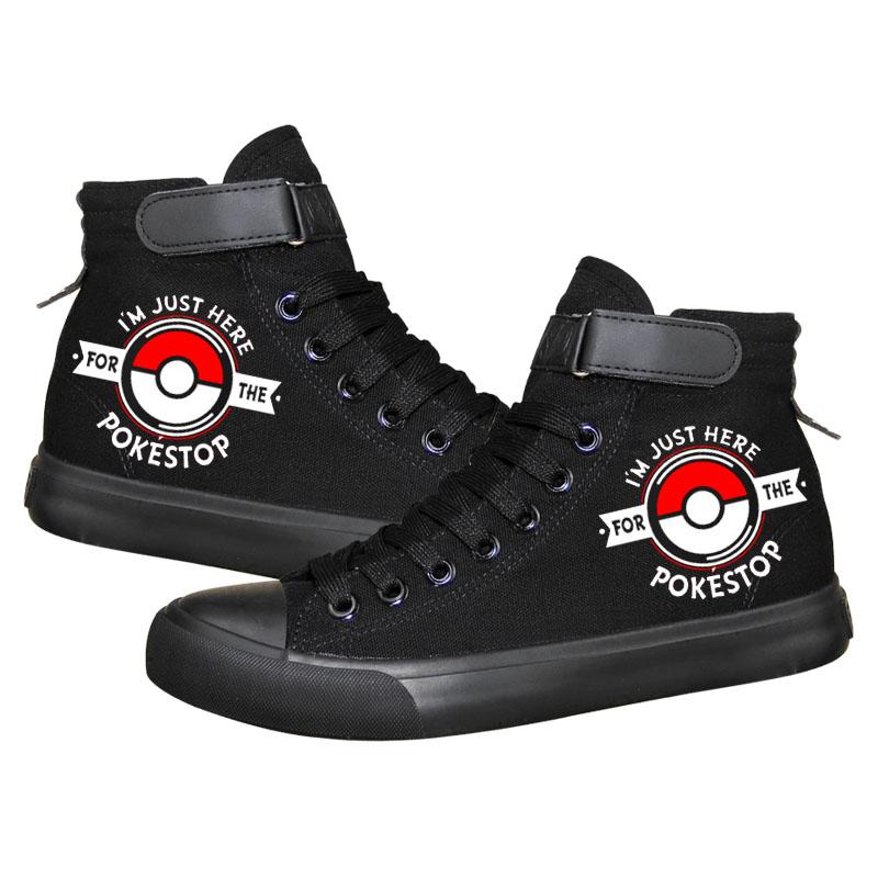 Mayoulove Anime Pocket Monster Pokemon Go Pikachu High Tops Casual Canvas Shoes Unisex Sneakers-Mayoulove