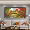 Autumn Colors Of Lotus Pond - 14CT Stamped Cross Stitch 103*58cm/40.55*22.83in