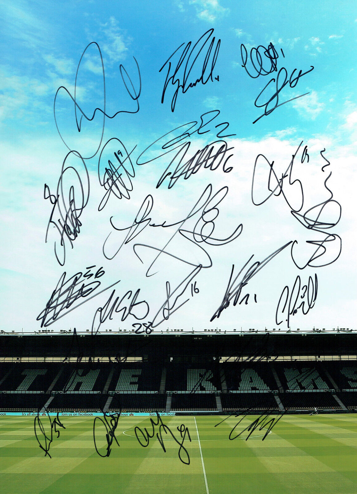 Derby County 2015 Squad Signed 22 Autographs 16x12 Photo Poster painting AFTAL COA