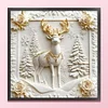 Christmas Reindeer-11CT Stamped Cross Stitch 40*40cm/15.75*15.75in