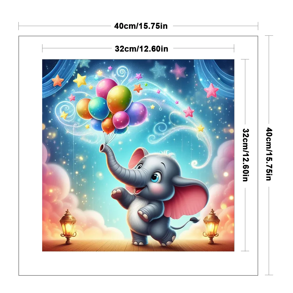 11CT Full Stamped Cross Stitch - Dumbo(Canvas|40*40CM)
