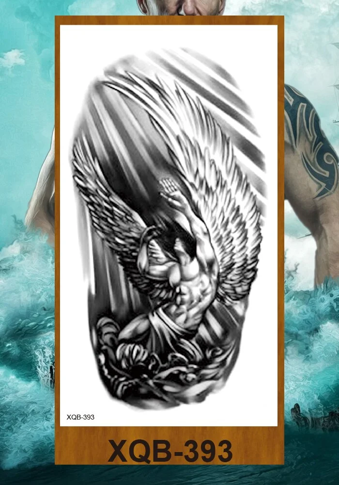 Temporary Tattoo Sticker Man Woman Arm Body Art Fake Tatoo Buddha Bodhisattva Believer Religion Valkyrie Female Warrior Goddess