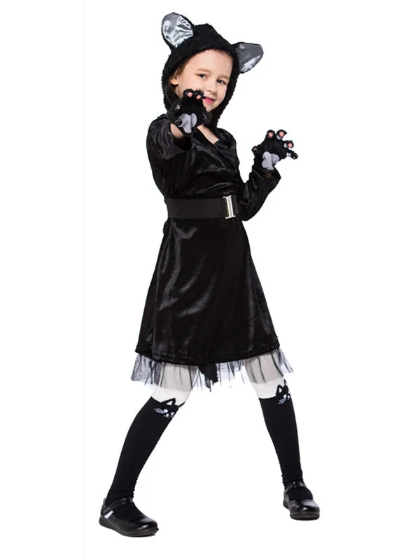 Black Cat Costumes Cute Family Halloween Costumes-elleschic