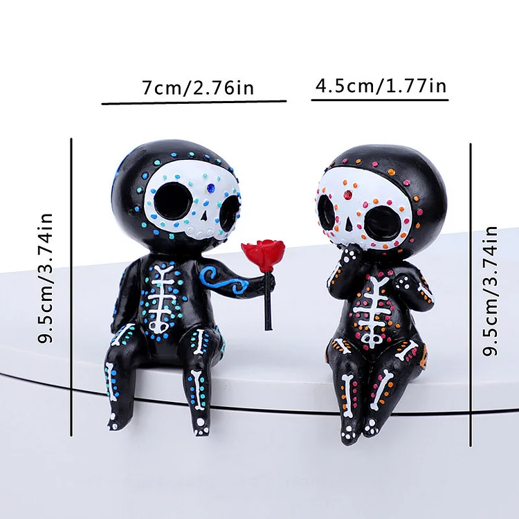 Resin 10cm Sugar Skull Mini FIgurines Decoration