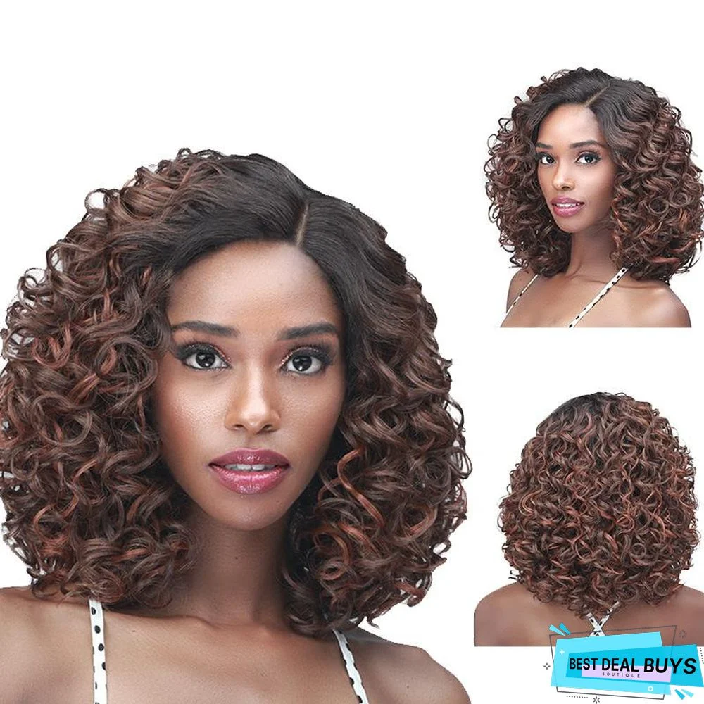 Small Volume Split Wig Women's Short Hair Gradient Chemical Fiber Wig Headcover