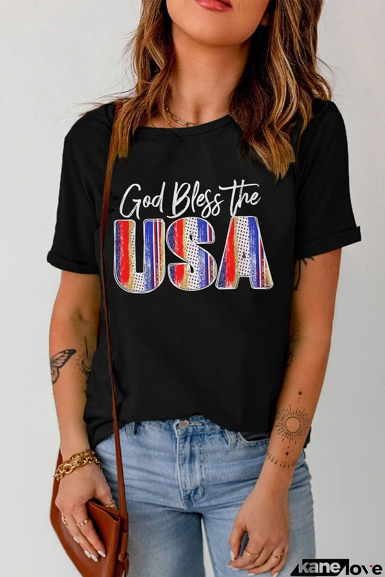 GOD BLESS THE USA Cuffed T-Shirt