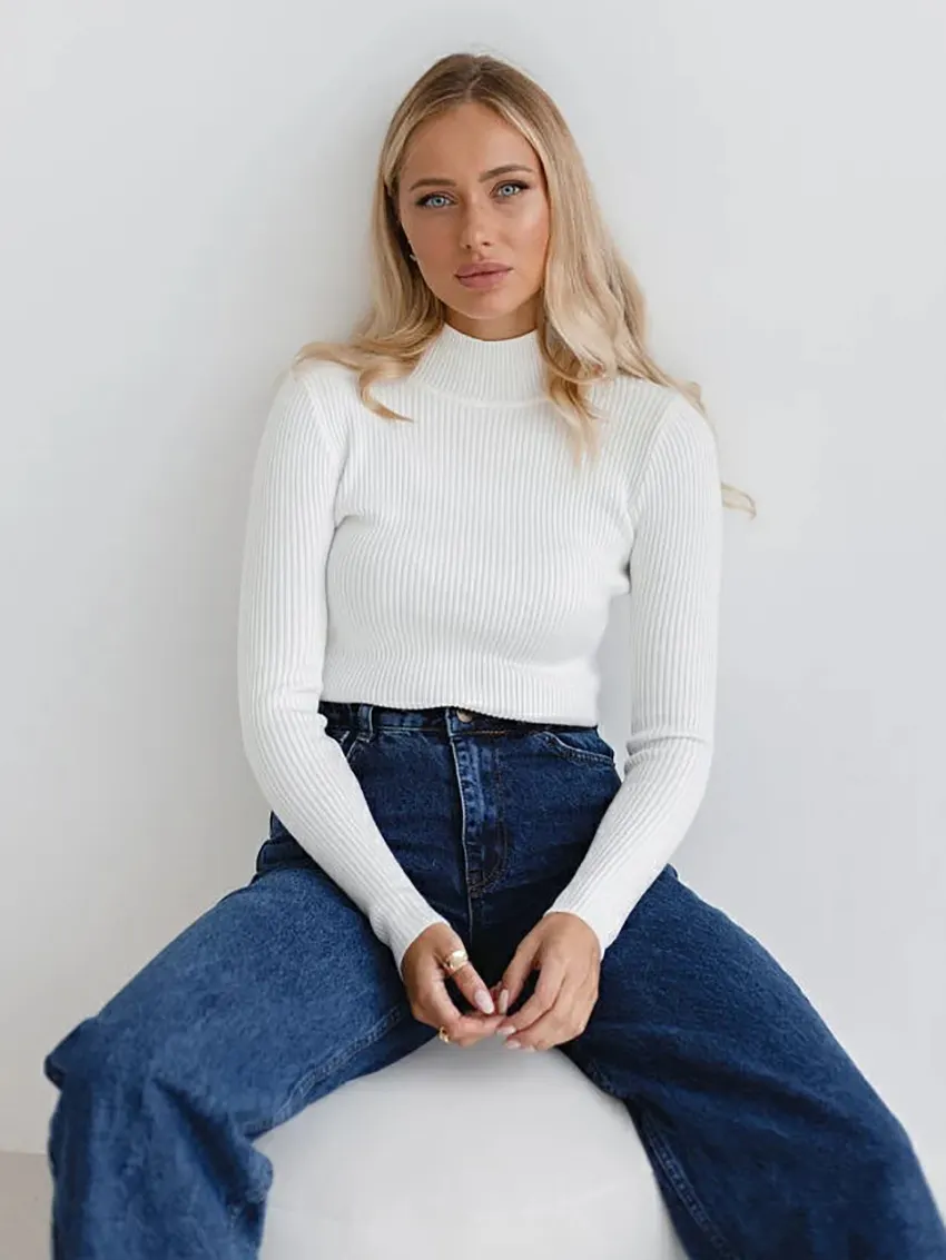 Churchf Churchf Color Half Turtleneck Sweater 2024 Autumn And Winter Female (24 Color Spot) Slim Knit Bottom Shirt
