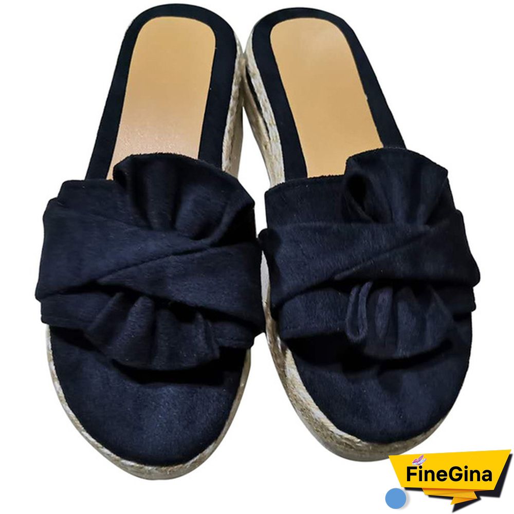 Summer Women Casual Slip on Sandals Female Open Toe Platform Slippers Daily Comfortable Flip Flops Size 35-43