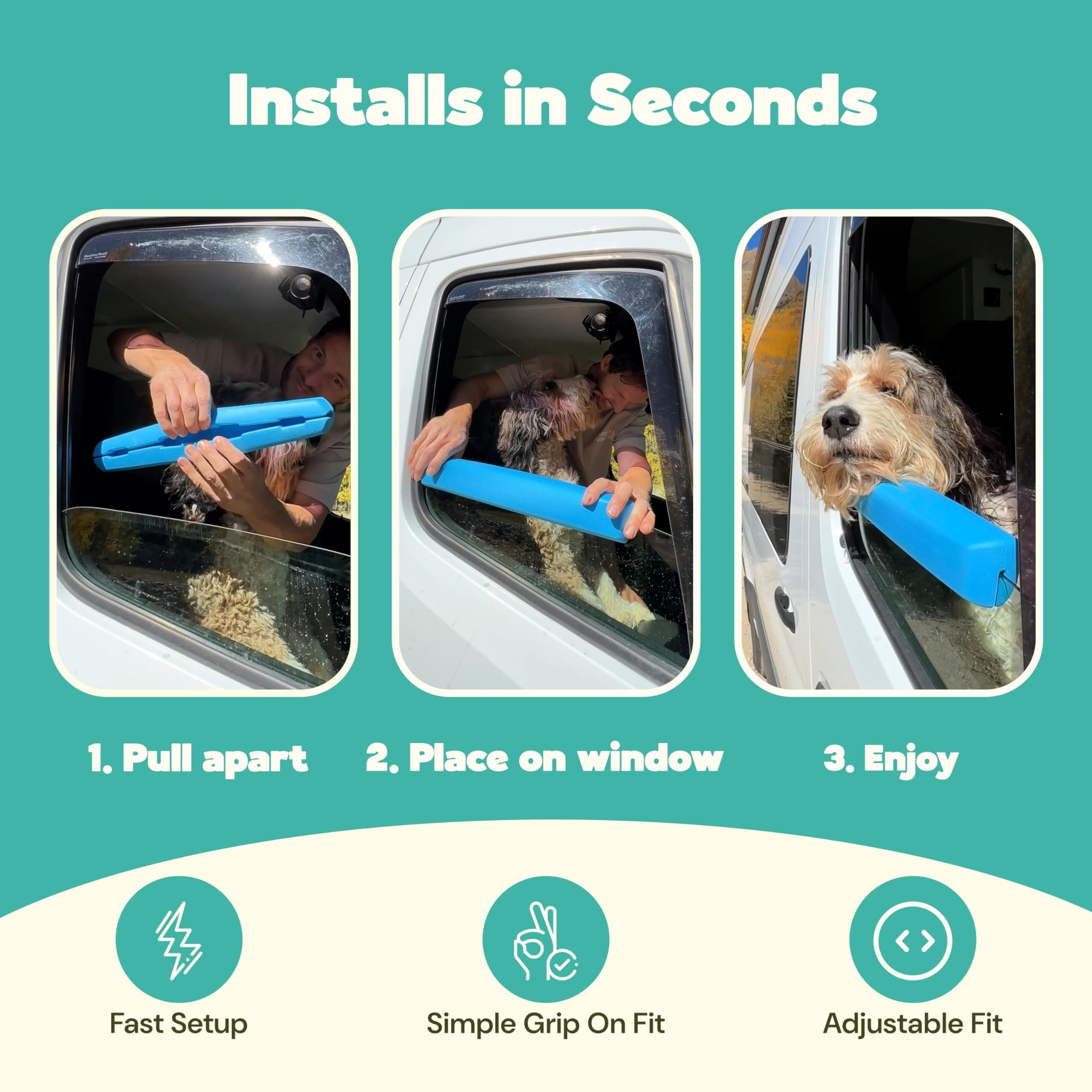 Secure window fit dog car window cushion