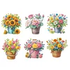 (US Local)6Pcs 2D/Flat DIY Flower Bucket Diamond Painting Fridge Magnets Kit for Art Crafts Gift
