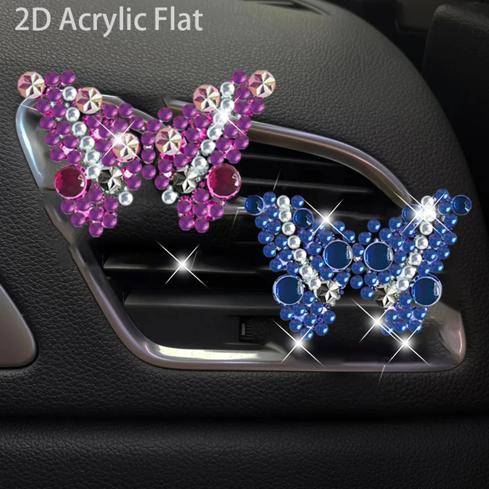 4pc Butterfly DIY Diamond Painting Car Air Vent Clip Air Freshener for Adult