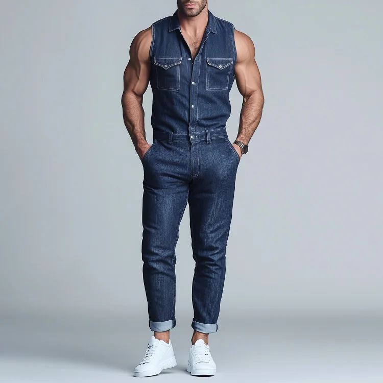 Okaywear Denim Botton Jumpsuit Okaywear
