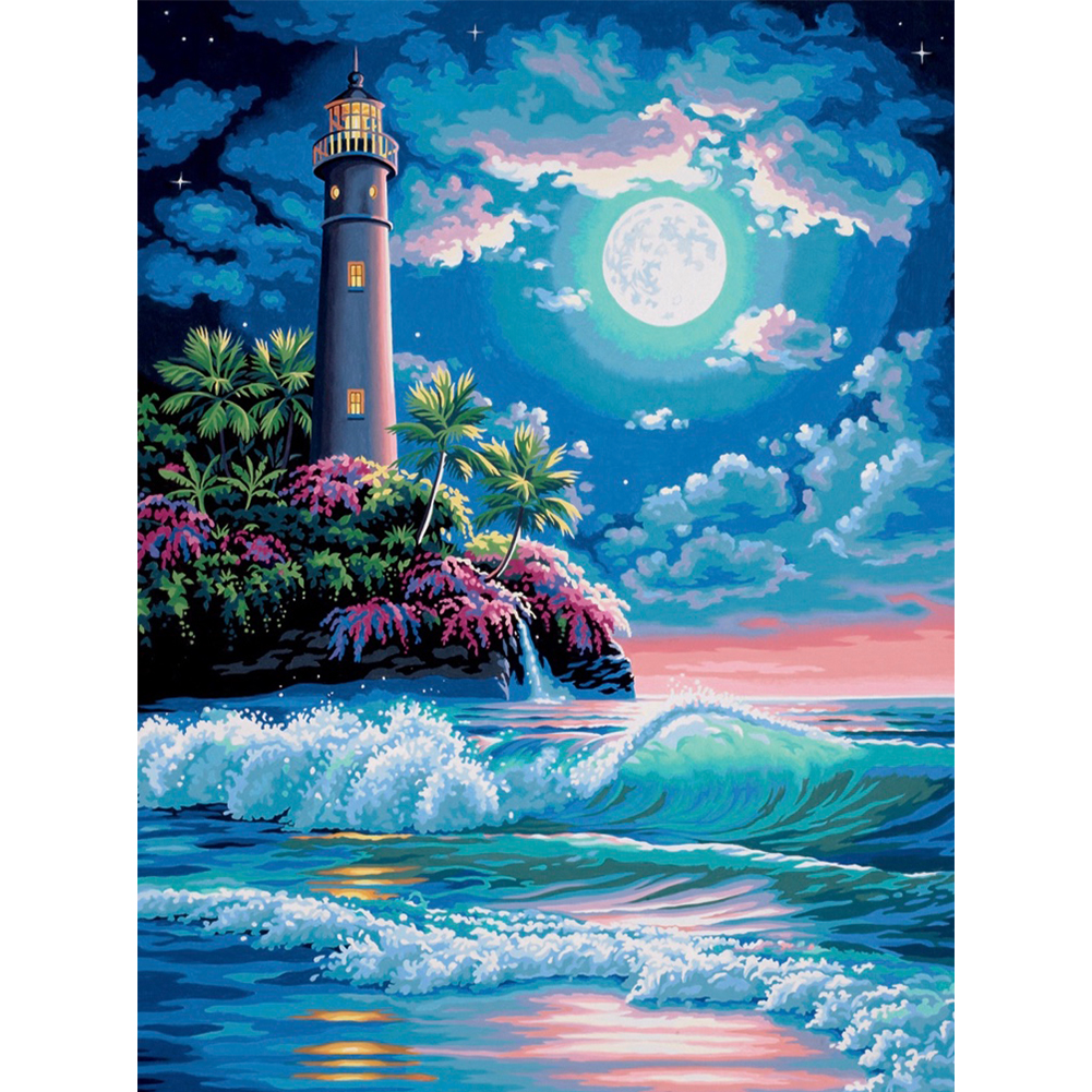 

Lighthouse - 11CT Stamped Cross Stitch - 40*50CM, 501 Original