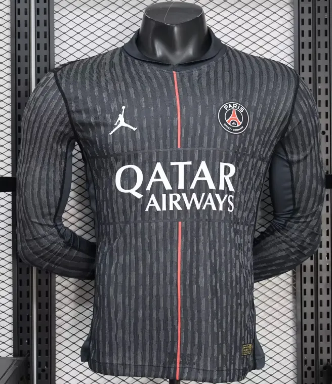 2025/2026 Long Sleeve Player Version Paris Saint-Germain Fourth Away Football Shirt 1:1 Thai Quality