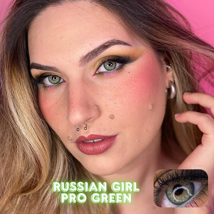Russian girl Pro Green Colored Contact Lenses