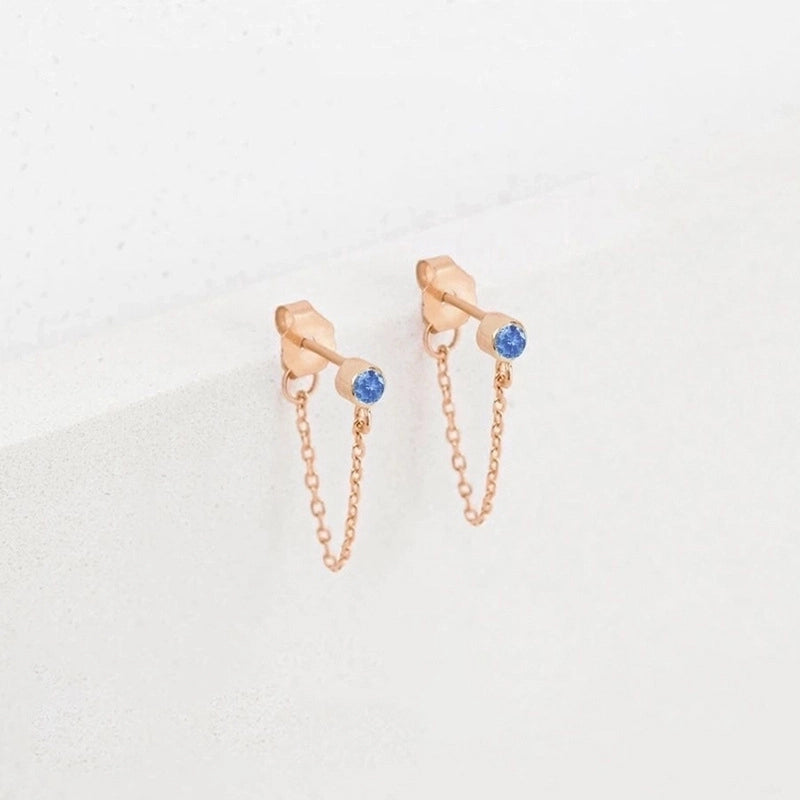 1 Pair Minimalist Geometric Inlay Stainless Steel Rhinestones 14K Gold Plated Rose Gold Plated Drop Earrings