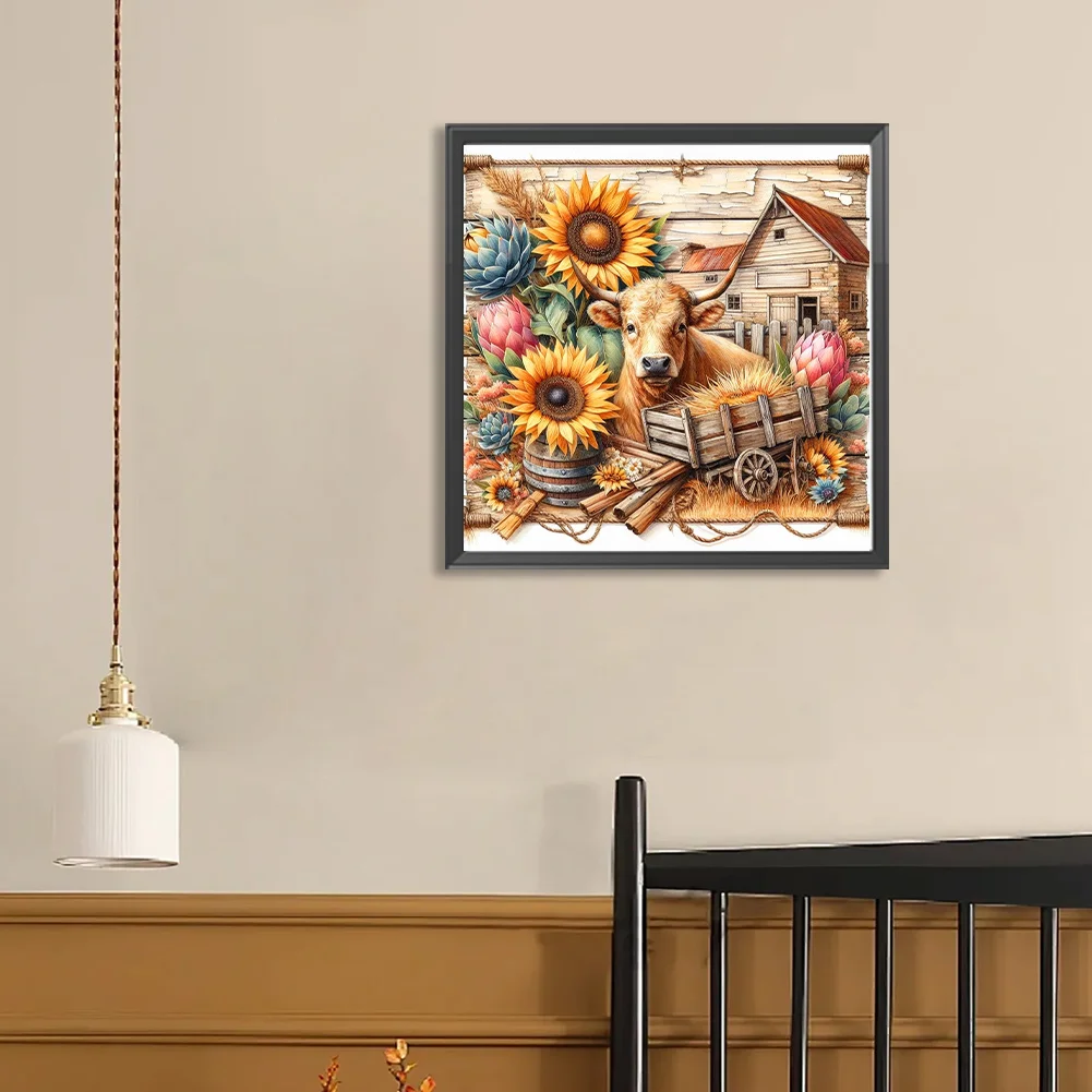 Diamond Painting - Full Round Drill - Farm Cows(Canvas|40*40cm)