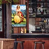 Pin Up Girl et bi&egrave;re - Panneaux en &eacute;tain m&eacute;tallique(20*30cm/30*40cm)