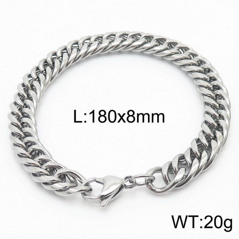 Minimalist Solid Color Titanium Steel Chain Unisex Bracelets
