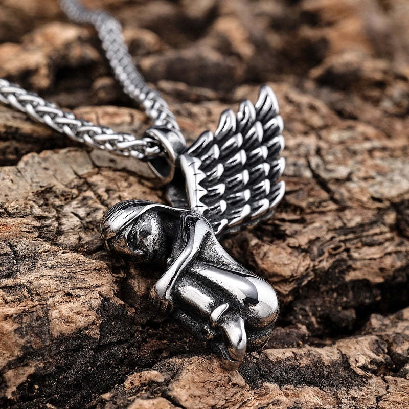 Retro Punk Angel Mask 304 Stainless Steel Carving Halloween Men’S