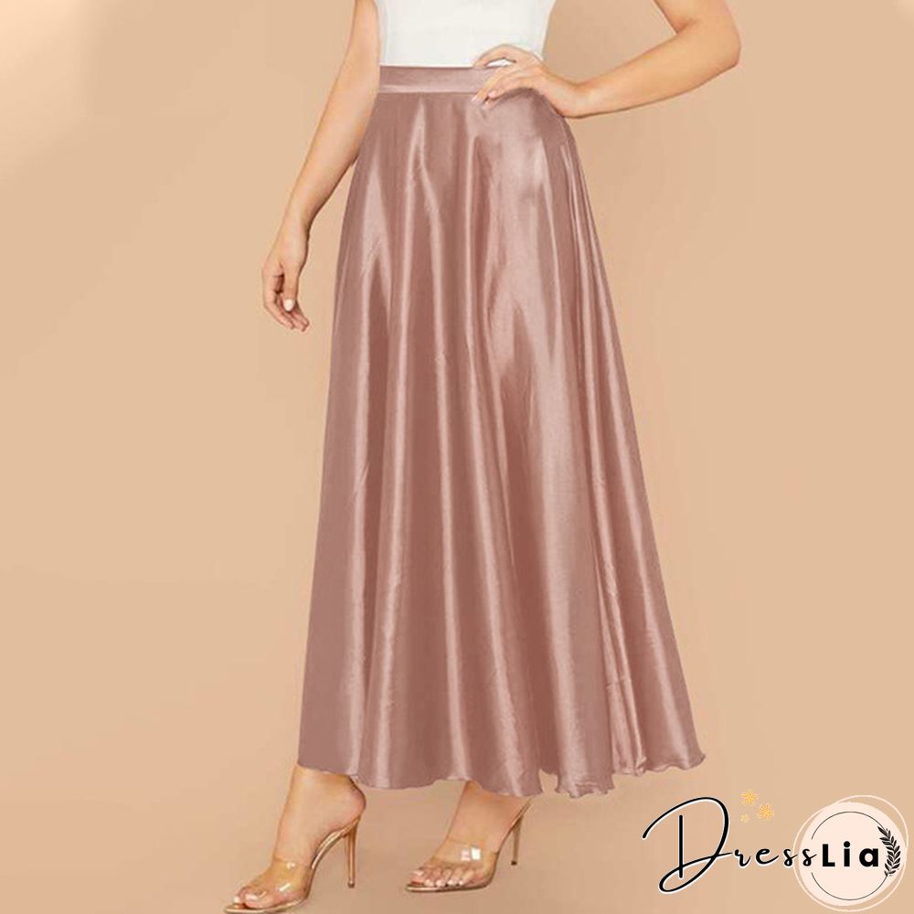 Women Umbrella Long Skirt Swing Dress High Waist Party Elegant Casual A Line Maxi Skirt Plus Size