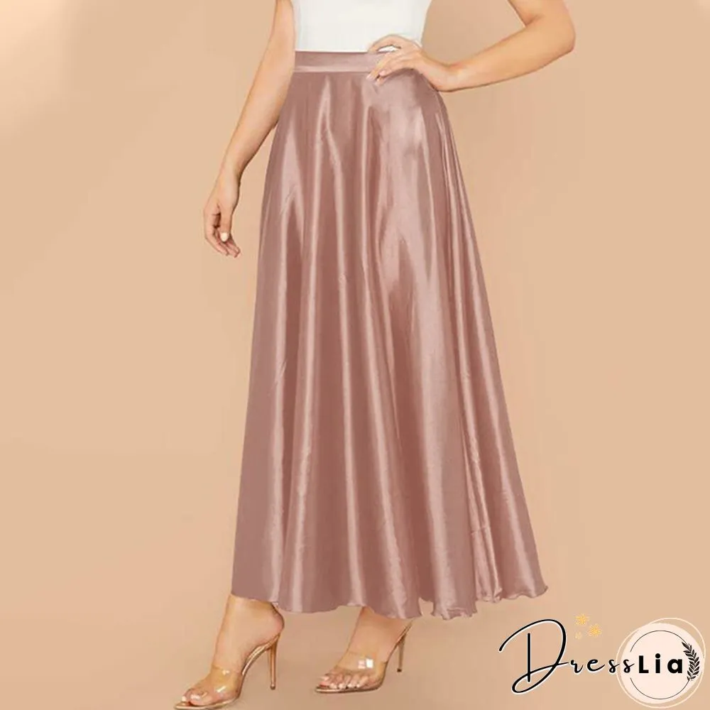 Women Umbrella Long Skirt Swing Dress High Waist Party Elegant Casual A Line Maxi Skirt Plus Size