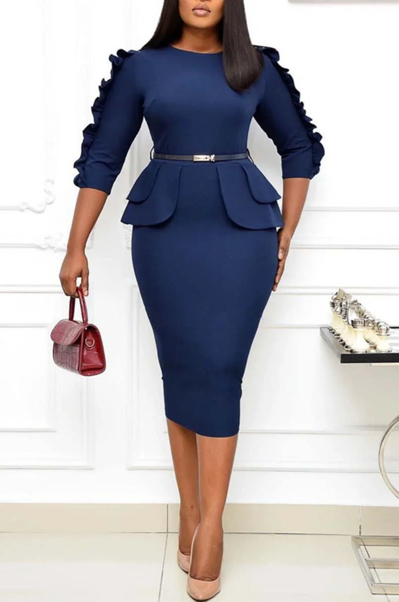 Temperament Career Belted Dress